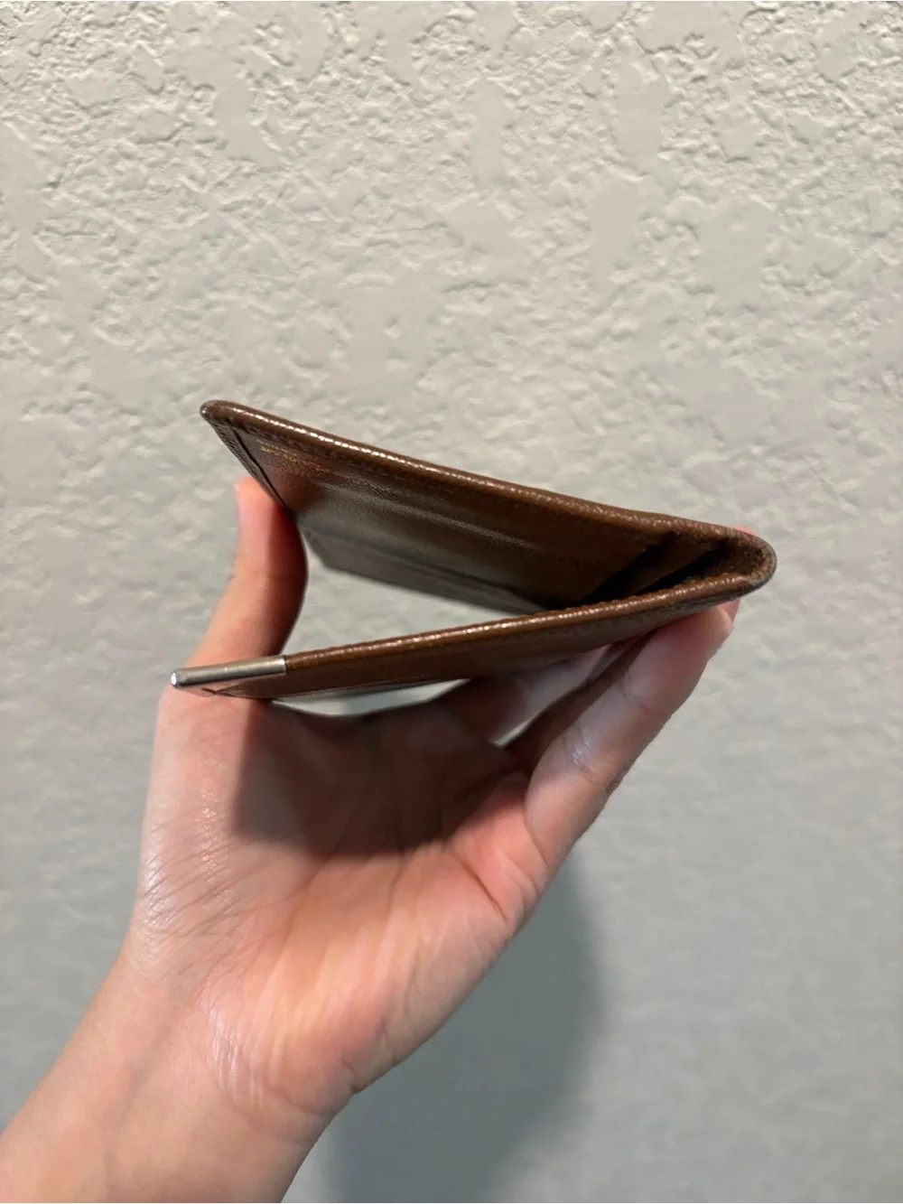 YSL Saint Laurent Brown Leather Long Card Holder Wallet